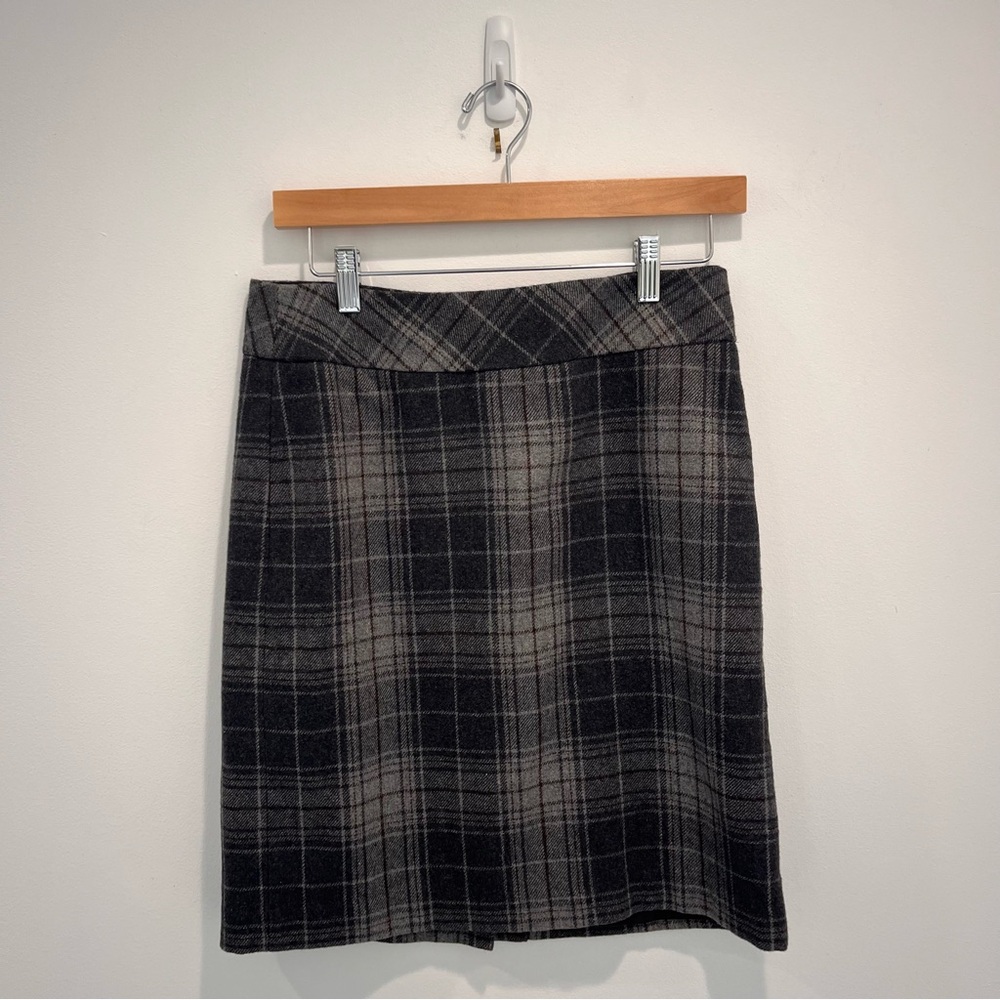EDDIE BAUER Vintage Wool Mini Plaid Skirt Black and Gray | women’s 2